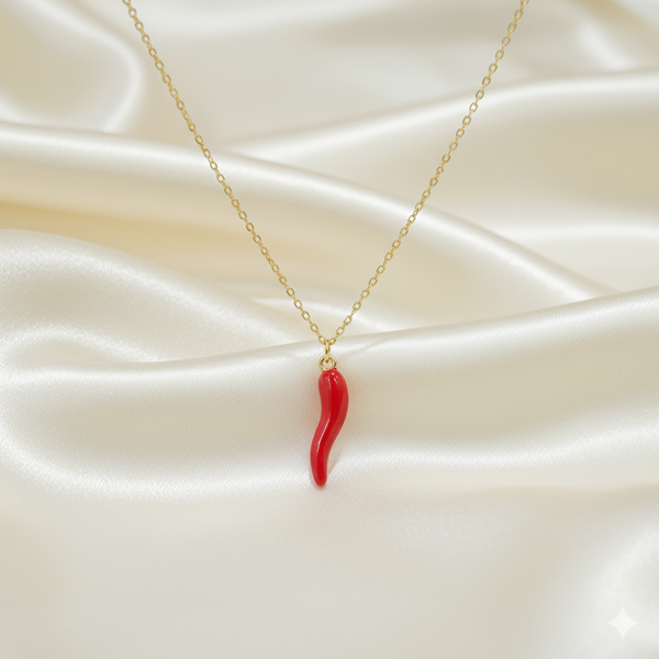 Fiery Charm Chili Necklace