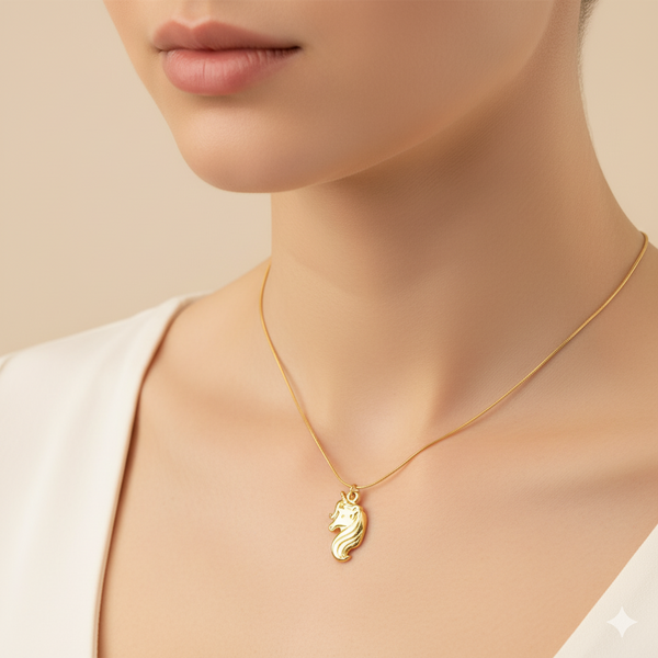 Golden Majesty Unicorn Necklace