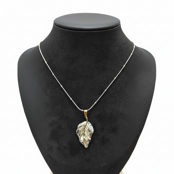 Dual-Tone Leaf Necklace