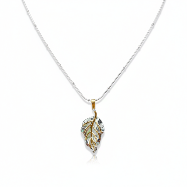 Dual-Tone Leaf Necklace