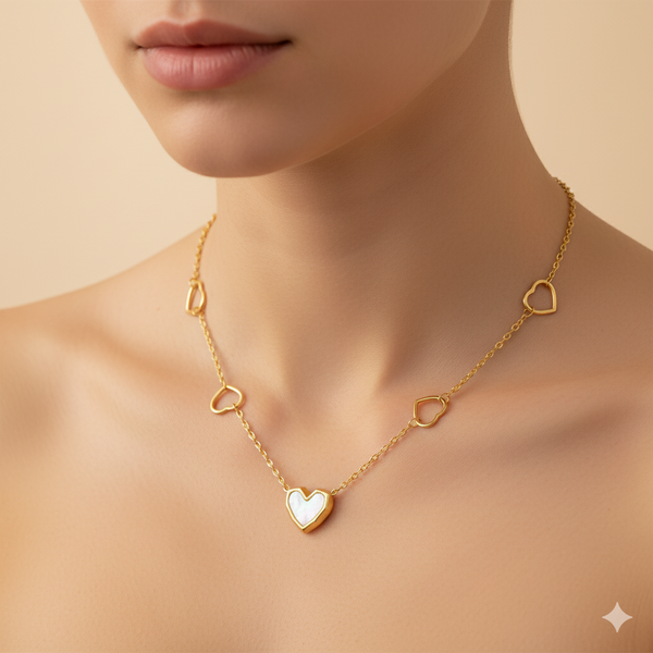 Aura Heart Dainty Gold Necklace