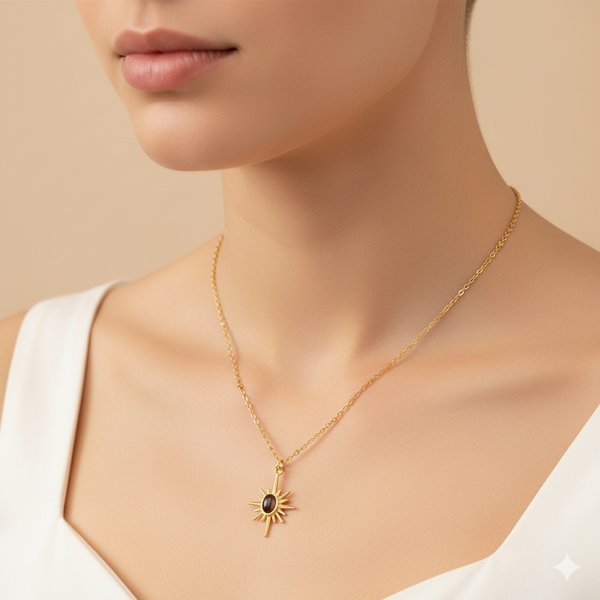 Starlight Gemstone Charm Necklace