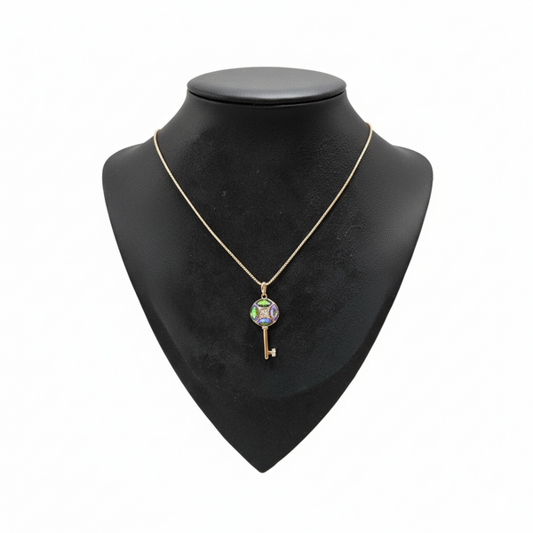 Enchanted Key Multicolor Gemstone Necklace