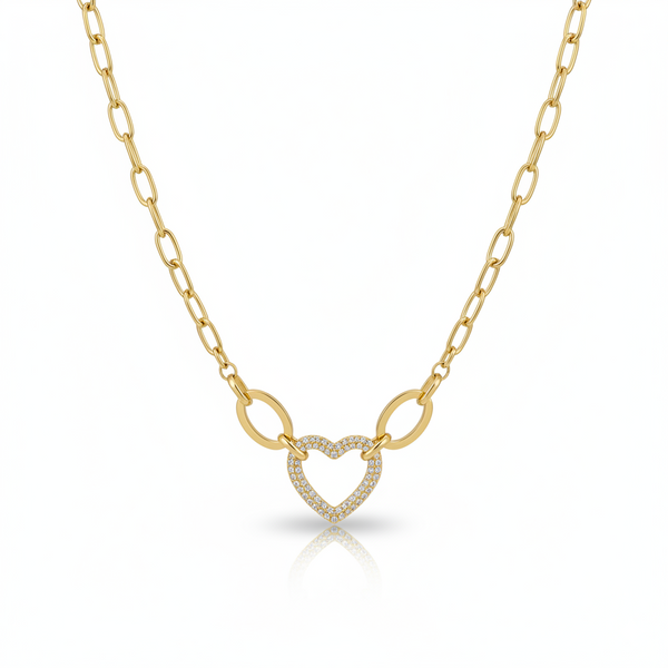 Dazzling Heart Link Necklace