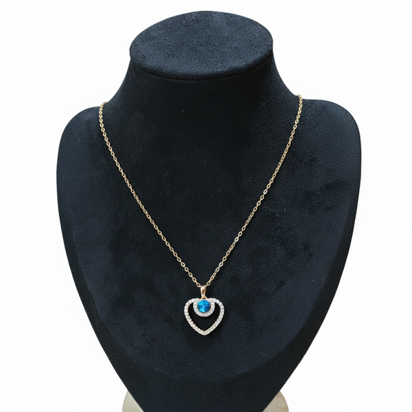 Azure Heart Embrace Necklace