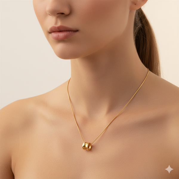 Intertwined Embrace Gold Necklace