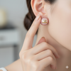 Parisian Chic Pearl Gold Earrings