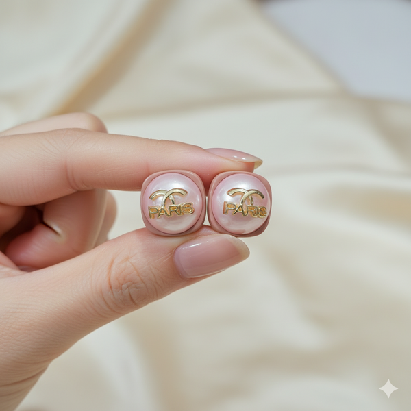 Parisian Chic Pearl Gold Earrings
