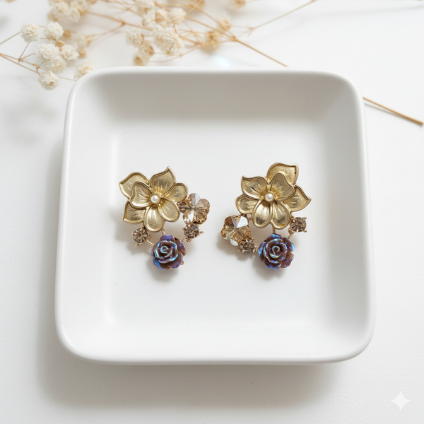 Enchanted Bloom Floral Drop Earrings