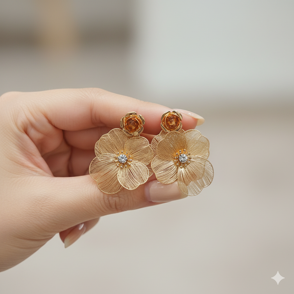 Golden Bloom Drop Earrings