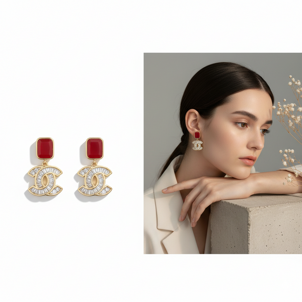 Ruby Radiance Drop Earrings