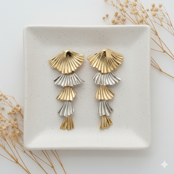 Aurora Cascade Fan Drop Earrings