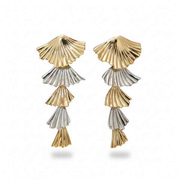 Aurora Cascade Fan Drop Earrings