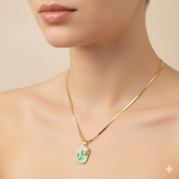 Evergreen Pearl Blossom Necklace