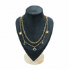 Layered Evil Eye & Teardrop Charm Necklace