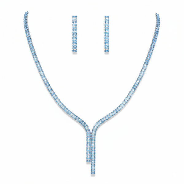 Cascade Blue Lariat Pendant Set