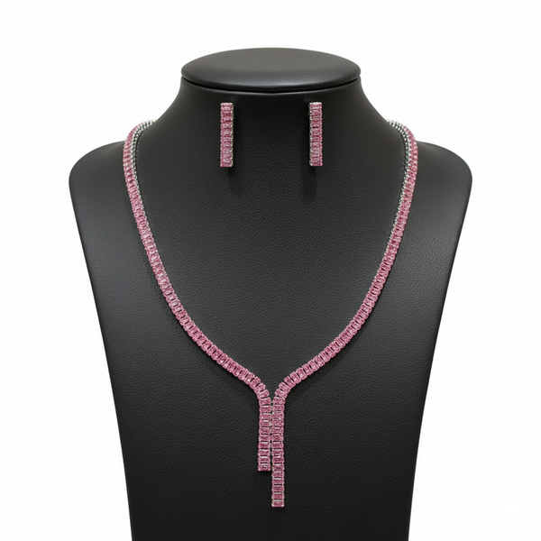 Radiant Blush Crystal Pendant Set
