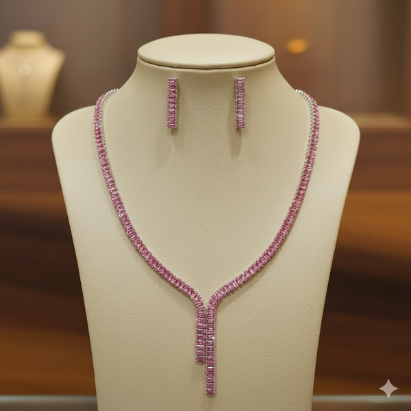 Radiant Blush Crystal Pendant Set