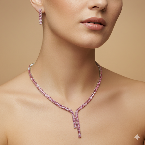 Radiant Blush Crystal Pendant Set