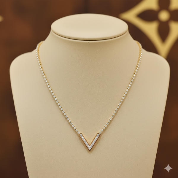 Radiant V Diamond Tennis Necklace