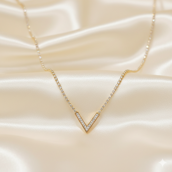 Radiant V Diamond Tennis Necklace