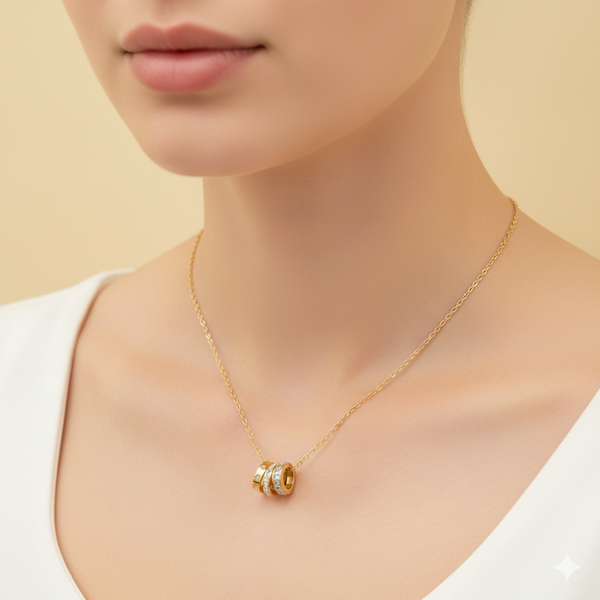 Trinity Sparkle Three-Ring Necklace