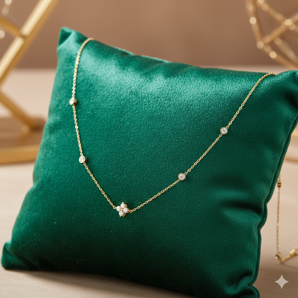 Luminous Clover Diamond-Cut Necklace