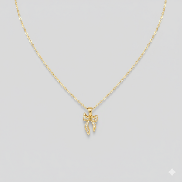 Delicate Whisper Bow Necklace