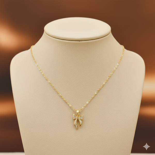 Delicate Whisper Bow Necklace