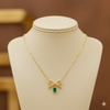 Emerald Bow Dainty Necklace