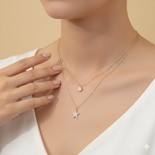 Stellar Glimmer Layered Necklace