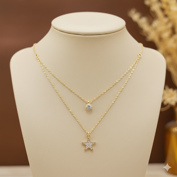 Stellar Glimmer Layered Necklace