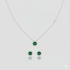 Emerald & Diamondette Pendant Set