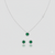 Emerald & Diamondette Pendant Set