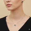 Emerald & Diamondette Pendant Set