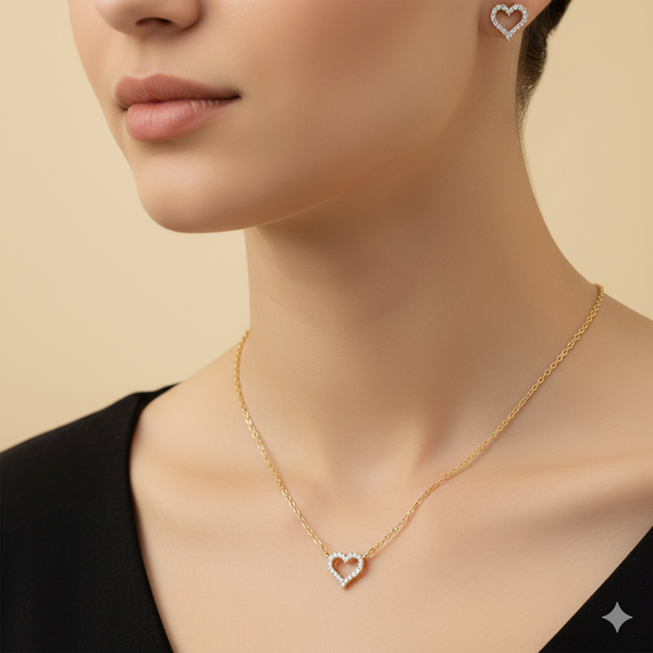 Heart Sparkle Pendant Set