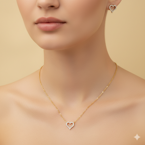Heart Sparkle Pendant Set