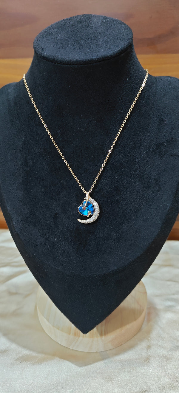 Celestial Heart & Moon Necklace
