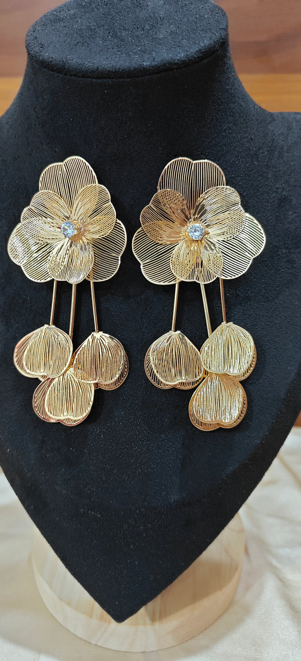 Golden Blossom Cascade Drop Earrings