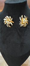 Golden Petal Enamel Earrings