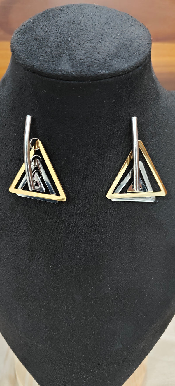 Echo Tri-Tone Drop Earrings