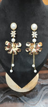 Golden Petal Pearl Drops Earrings