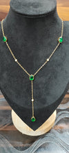 Veridian Dewdrop Lariat Necklace