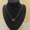 Emerald Bow Dainty Necklace