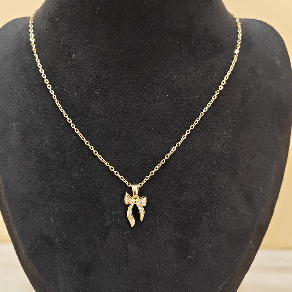 Delicate Whisper Bow Necklace