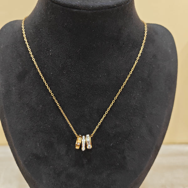 Trinity Sparkle Three-Ring Necklace
