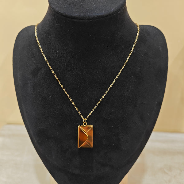 Love Letter Engraved Envelope Necklace